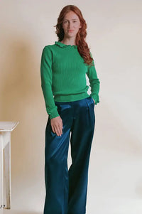 Emile Et Ida Eliane Olive Green Knitted Jumper