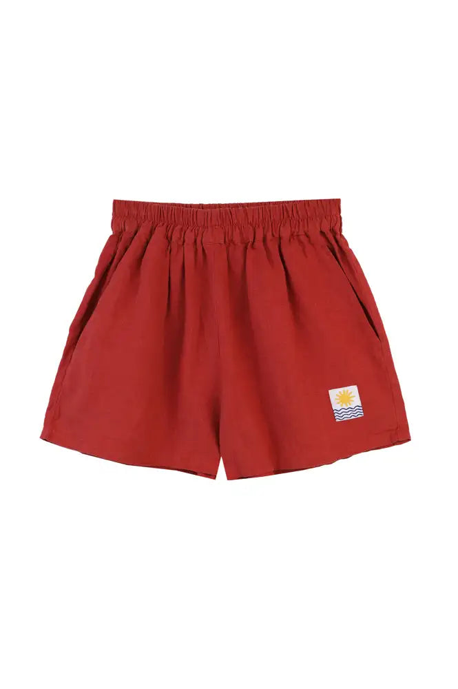 L.F. Markey Basic Paprika Linen Shorts