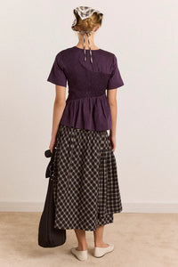 Damson Madder Emmy Plum Shirred Top