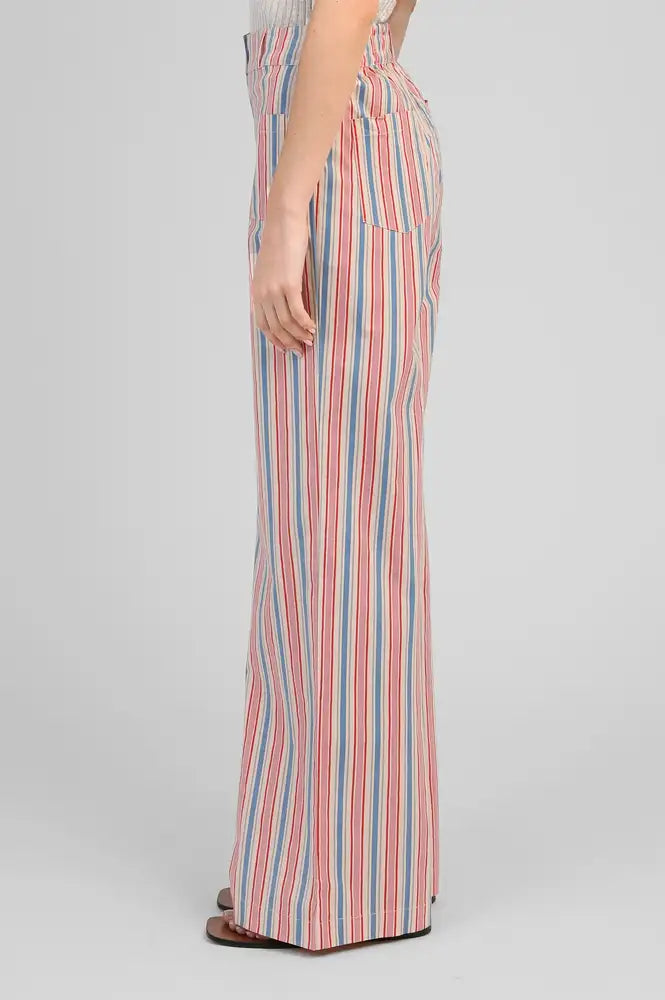 An'ge Rosina Indigo & Pink Striped Trousers - The Mercantile London
