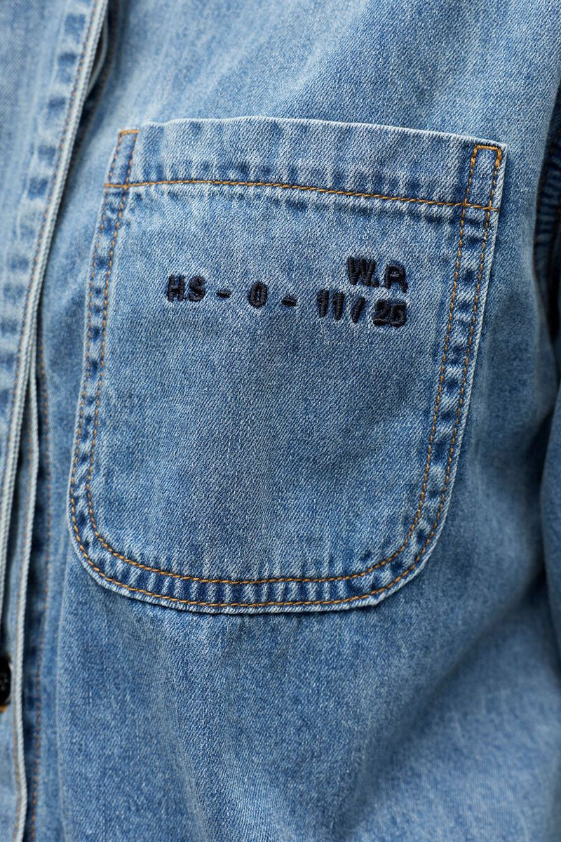 Object Vilma Short Denim Bow Shirt - The Mercantile London