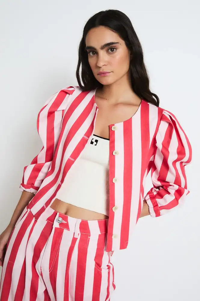 Sophie + Lucie Red Lantern Stripe Jacket - The Mercantile London
