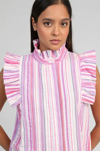 An'ge Selise Striped Ruffle Blouse - The Mercantile London