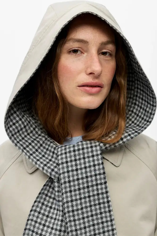 Object Holly Grey Checked & Beige Reversible Trench Coat