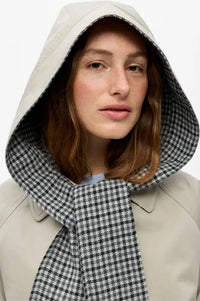 Object Holly Grey Checked & Beige Reversible Trench Coat