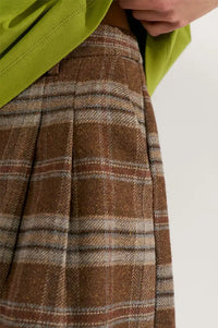 Numph Ezma Kelp Plaid Bermuda Shorts
