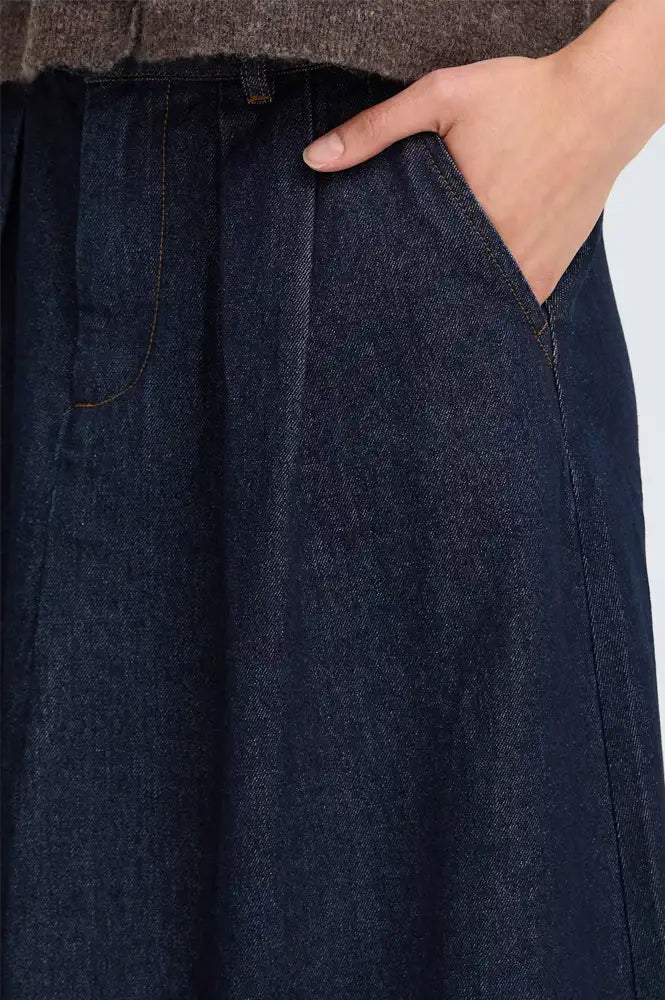 Fransa Leslie Dark Blue Denim Skirt