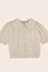 Emile Et Ida Delicate Cream Embroidered Blouse - The Mercantile London