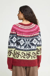 ICHI Cylle Zinfandel Pink & Charcoal Jumper