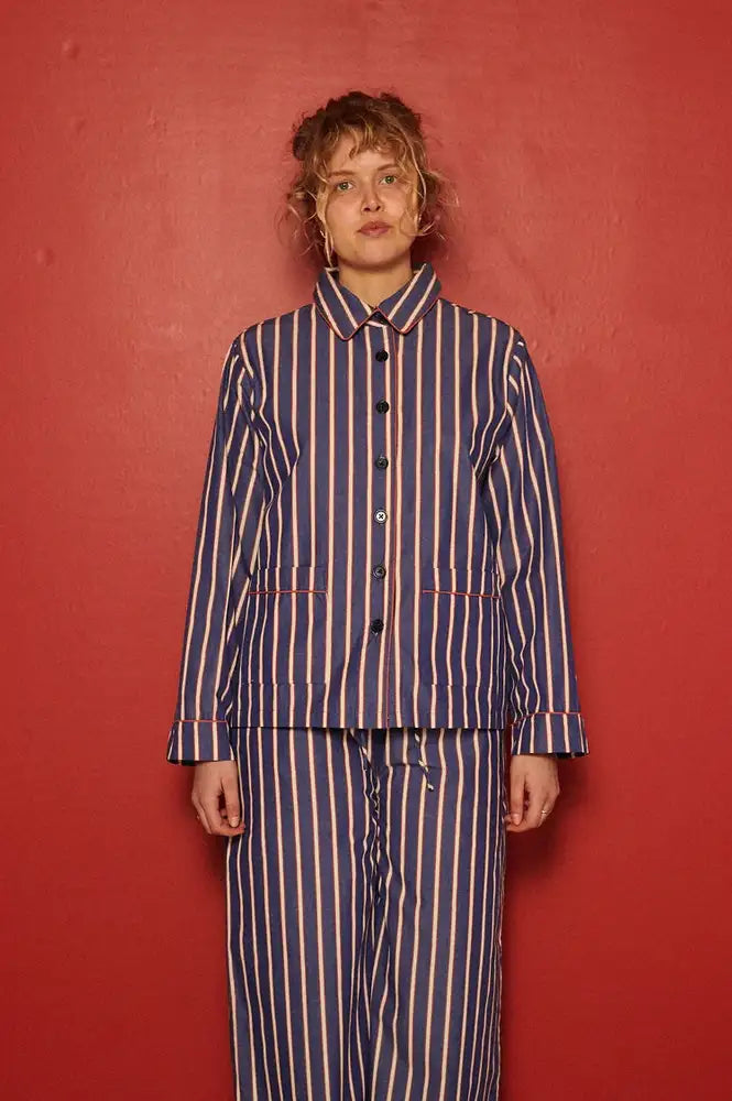 Habiba Marmie Japan Blue Quilted Stripe Jacket
