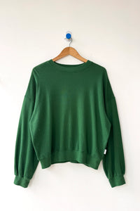 Le Bon Shoppe Pointelle Core Moss Green Sweatshirt