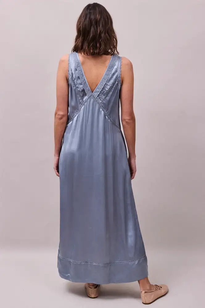 Faune Primrose Cornflower Blue Slip Dress - The Mercantile London