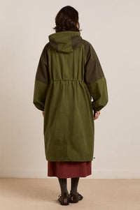 Damson Madder Logan Forest Waterproof Long Raincoat - The Mercantile London