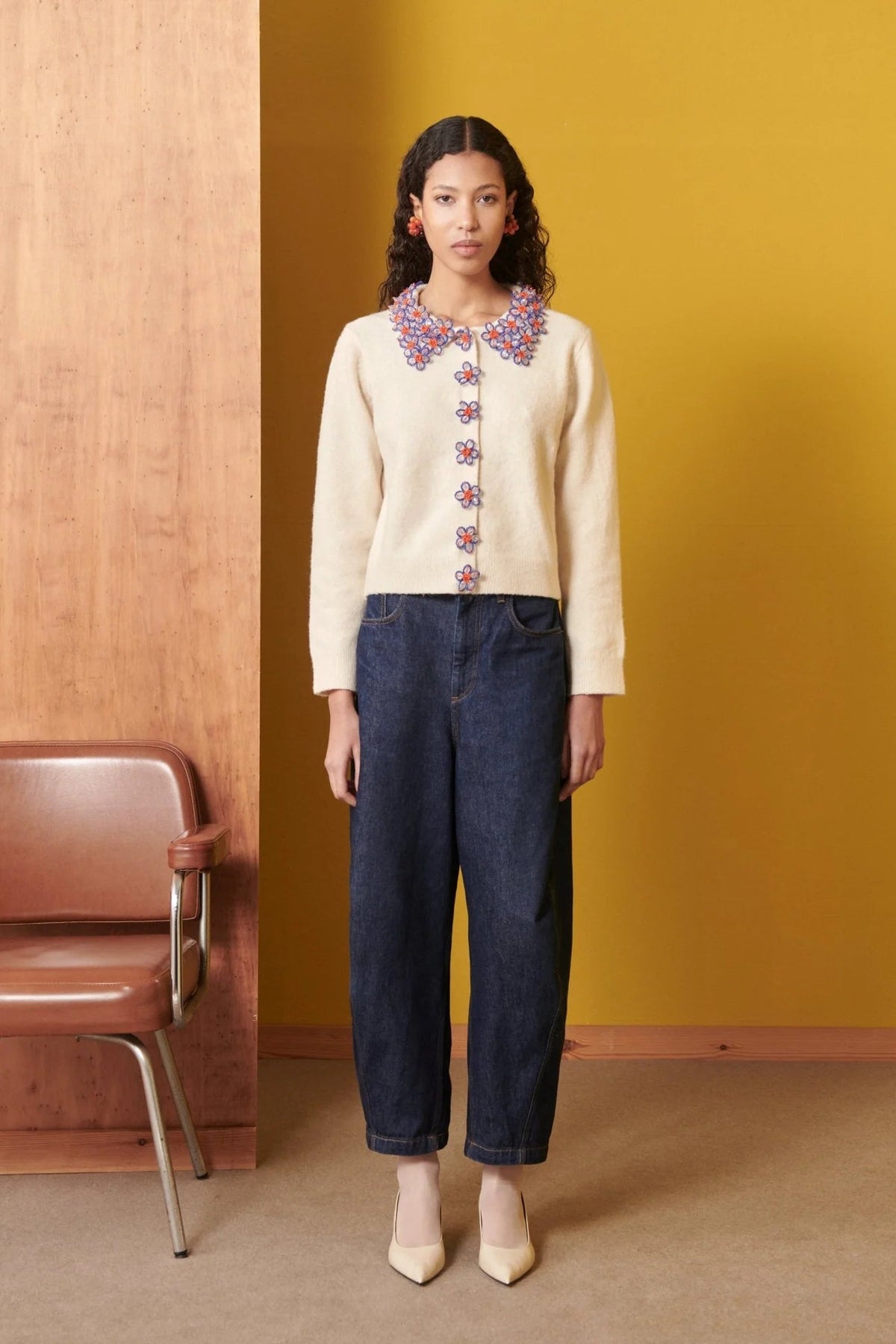 Celia B Bloom White Cardigan