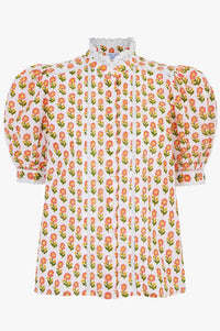 Pink City Prints Vera Pink Floret Blouse - The Mercantile London
