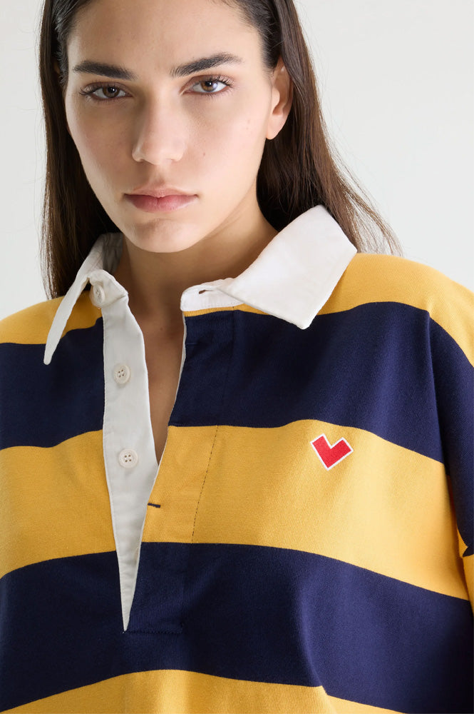 Bellerose Felito Captain And Yellow Stripe Polo Top