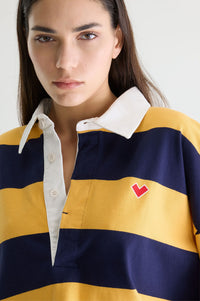 Bellerose Felito Captain And Yellow Stripe Polo Top