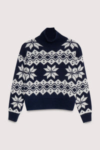 The New Society Neriana Navy Jacquard Jumper - The Mercantile London