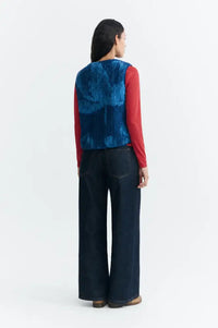 Thinking Mu Jay Blue Lotus Jacquard Vest - The Mercantile London