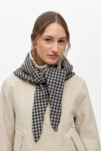 Object Opal Grey and Black Padded Check Scarf