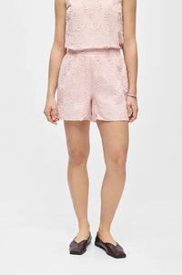 Object Mya Pale Lilac Embroidered Shorts - The Mercantile London