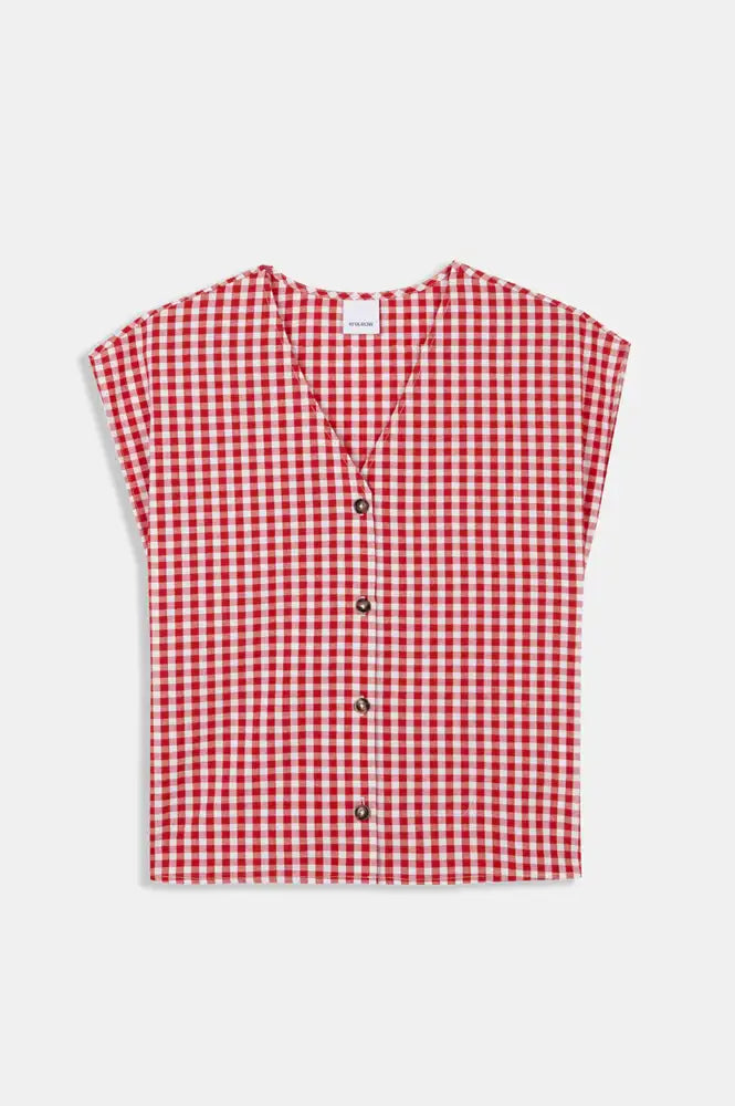 Rita Row Diana Red Gingham Vest Top - The Mercantile London