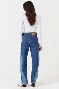 Seventy + Mochi Nina Twisted Two Tone Barrel Leg Jeans - The Mercantile London
