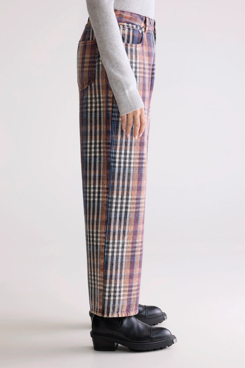Bellerose Paty Check A Wide Jeans - The Mercantile London