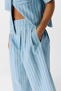 Object Elsie Wide Striped Culotte Jeans - The Mercantile London