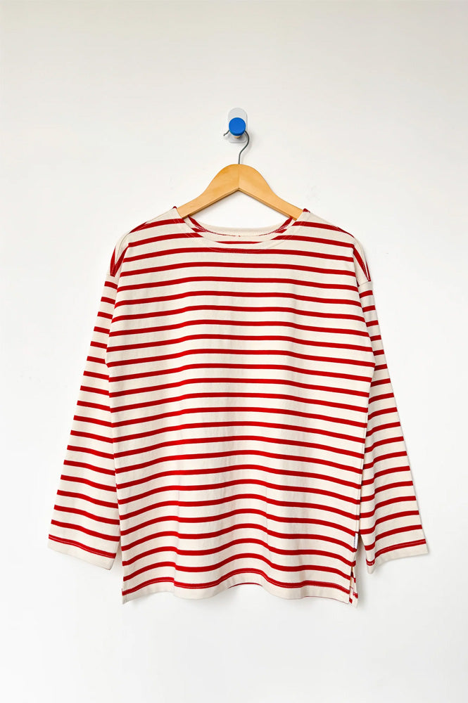 Le Bon Shoppe Marseilles Red Stripe On Cream Top