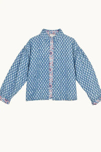 M.A.B.E Jenna Blue Quilted Print Jacket - The Mercantile London