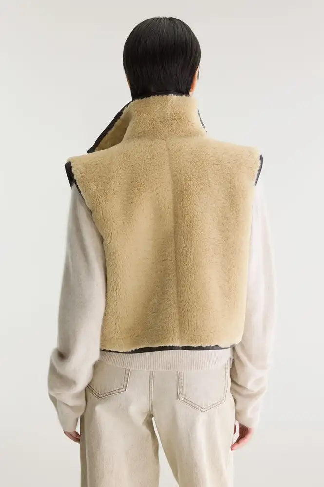 Bellerose Jonson Sheep Brown Reversible Sleeveless Jacket