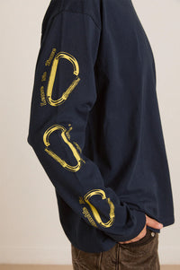 Damson Madder The Rambler Navy Long-Sleeve T-Shirt