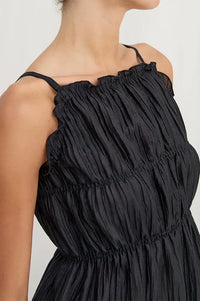 Diarte Encina Wrinkle Black Dress - The Mercantile London