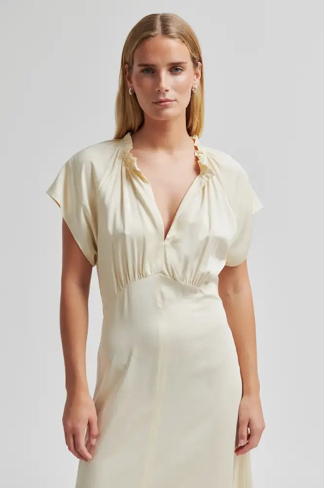Second Female Shera Alabaster Gleam Frill Dress - The Mercantile London