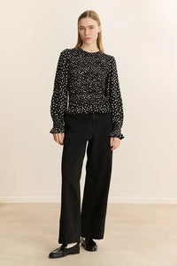 Garance Dean Polka Dot Smocked Blouse