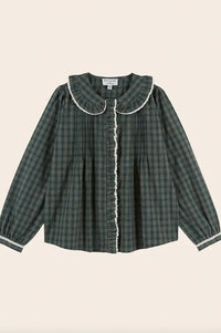 Emile Et Ida Eboto Forest Checks Plissée Blouse