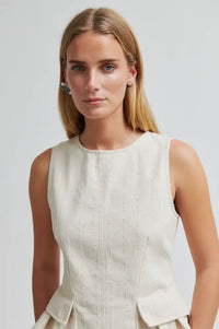 Second Female Roselia Eggnog Peplum Top - The Mercantile London