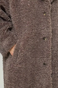ICHI Halavala Falcon Grey Shearling Coat