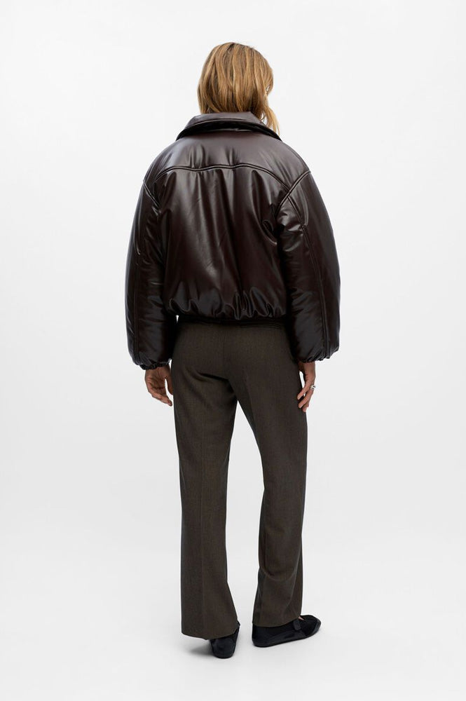 Object Cleo Seal Brown Cropped Puffer Jacket - The Mercantile London