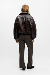 Object Cleo Seal Brown Cropped Puffer Jacket - The Mercantile London