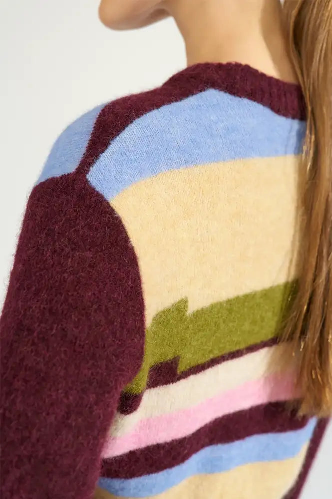 Numph Riette Fig Pixel Stripe Jumper