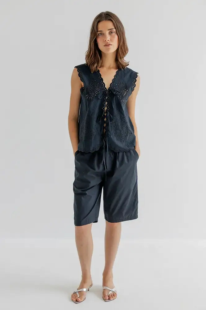 Project AJ117 Hope Black Vest Top - The Mercantile London