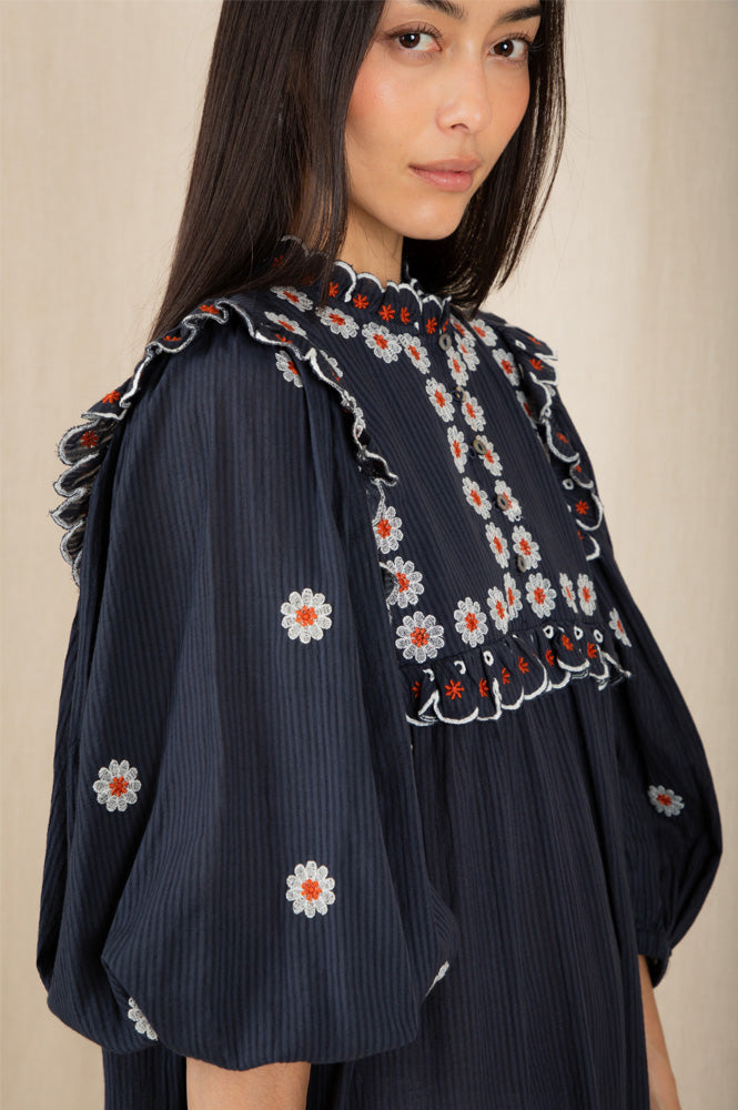 Bonté Rosa Navy Dress - The Mercantile London
