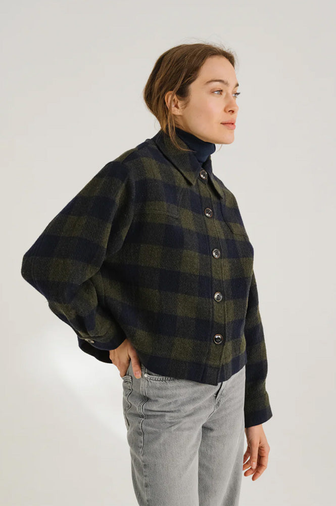 Sacrécoeur Balma Holly Green Check Jacket - The Mercantile London