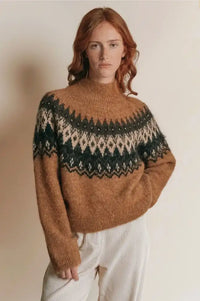 Emile Et Ida Ecrin Caramel Jacquard Jumper