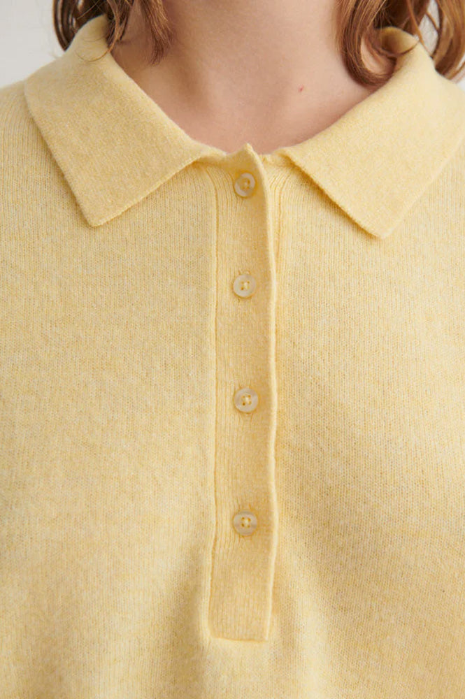 Basic Apparel Selem Sunlight Knitted Polo Sweater - The Mercantile London