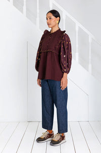 Bonté Rosa Chocolate Blouse - The Mercantile London