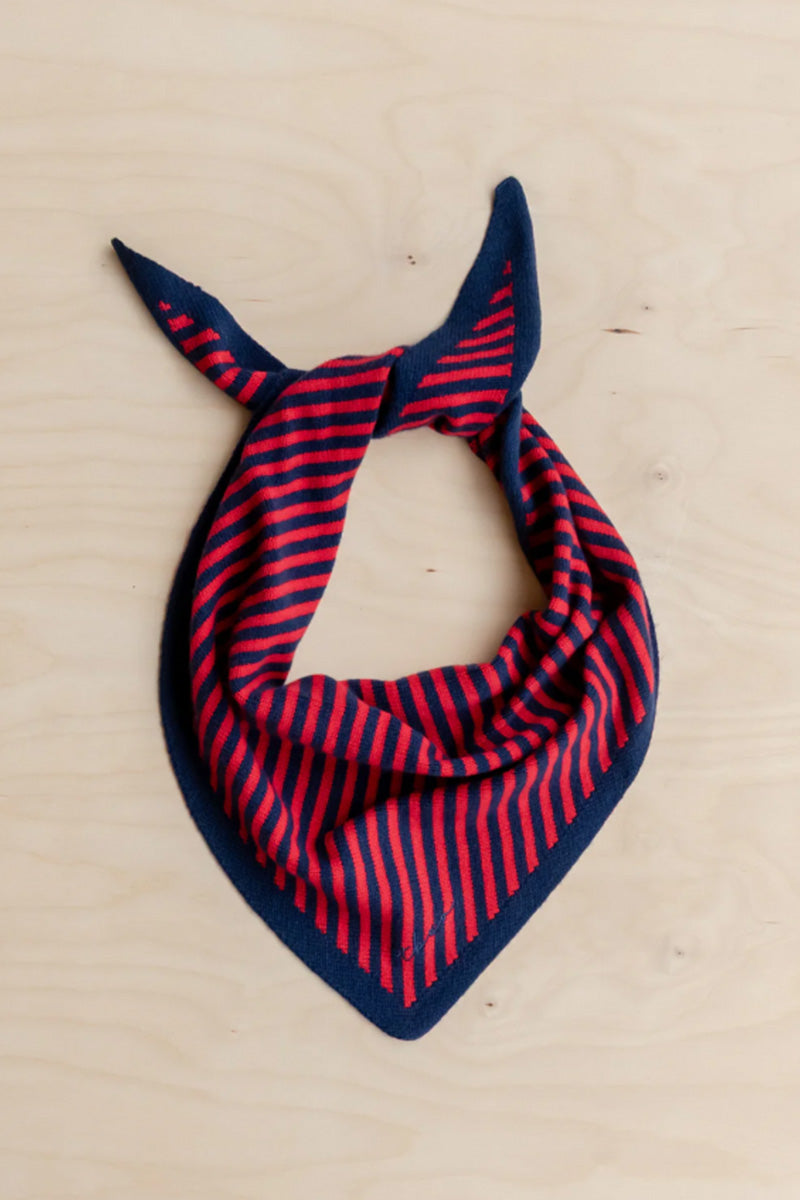 TBCo Navy & Red Stripe Triangle Scarf