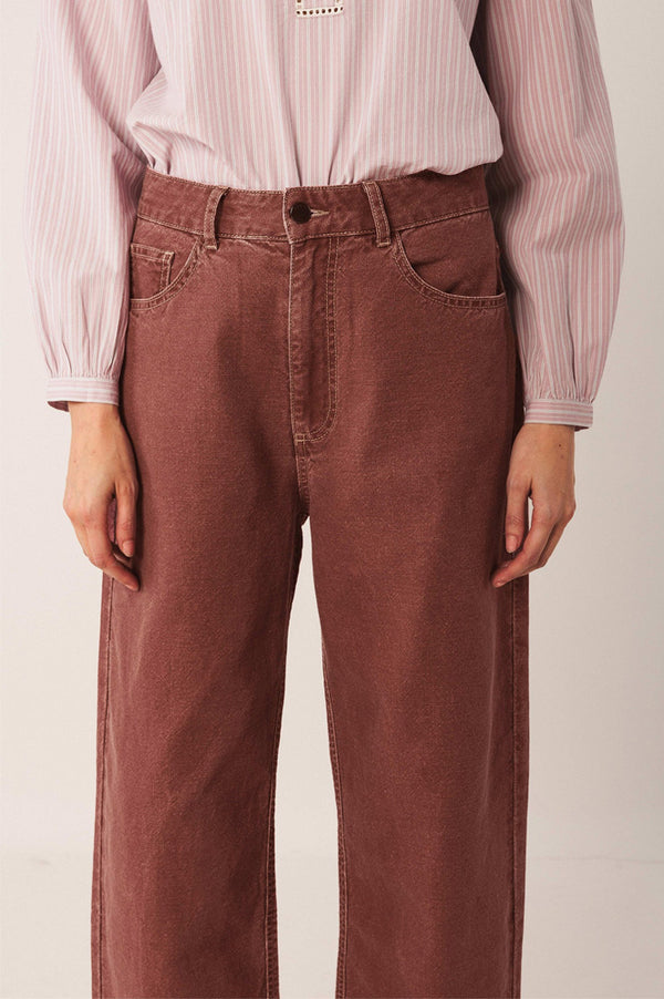 Indi & Cold Cherry Washed Twill Trousers - The Mercantile London